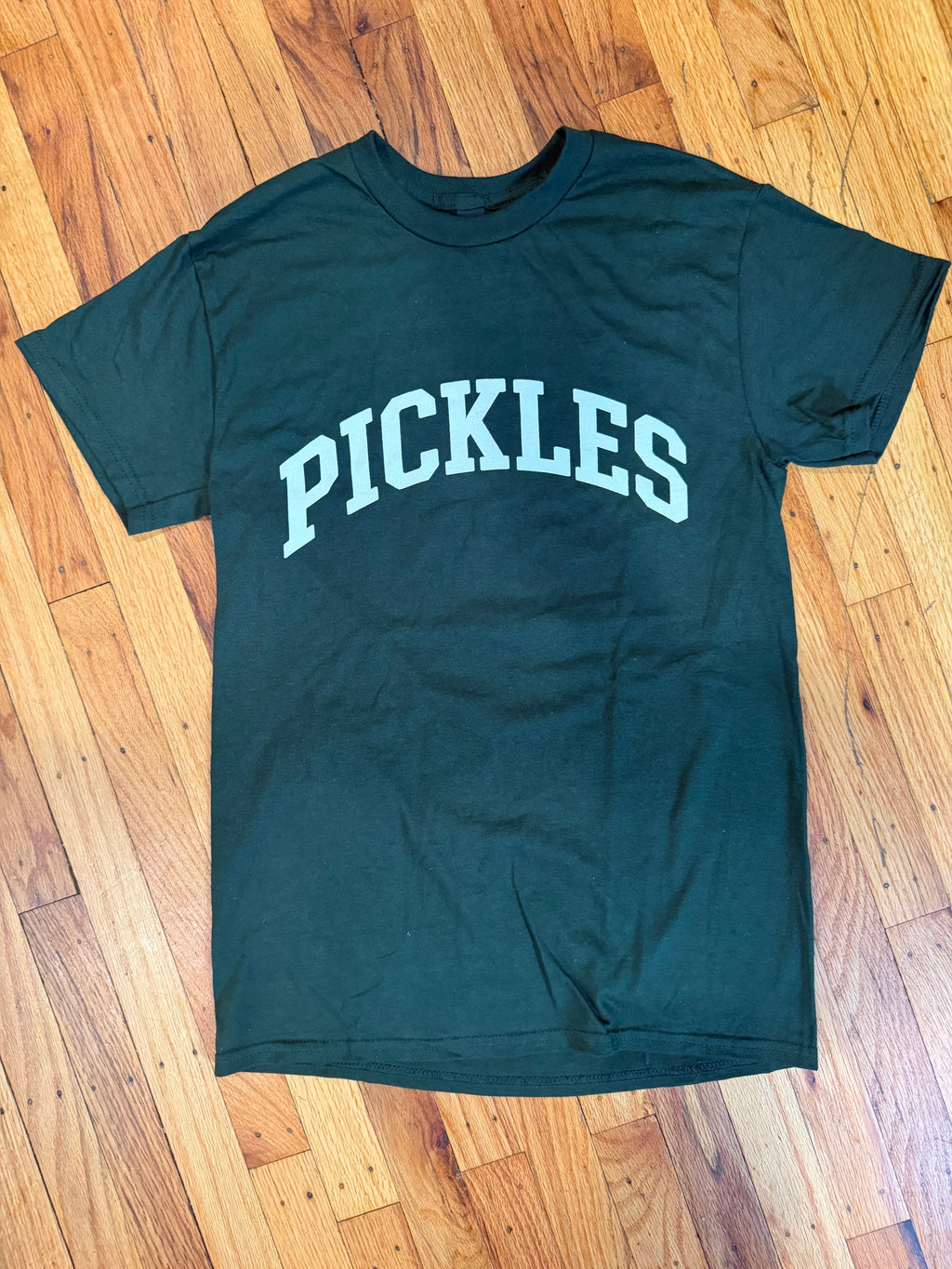 ADULT PICKLES TEE IN GREY + GREEN