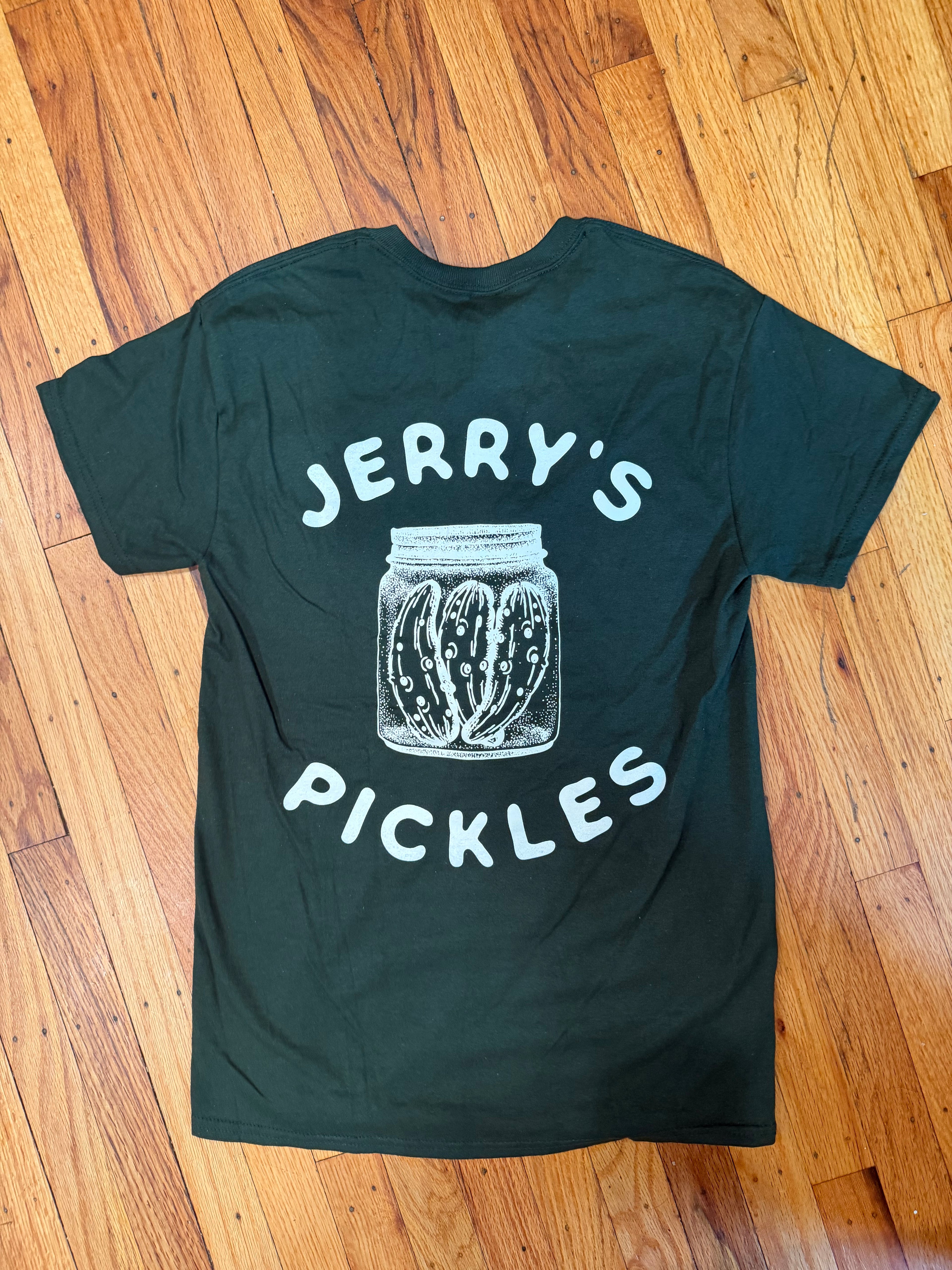 ADULT PICKLES TEE IN GREY + GREEN